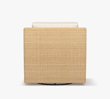 Hampton All-Weather Wicker Swivel Lounge Chair with Cushion, Sand - Image 3
