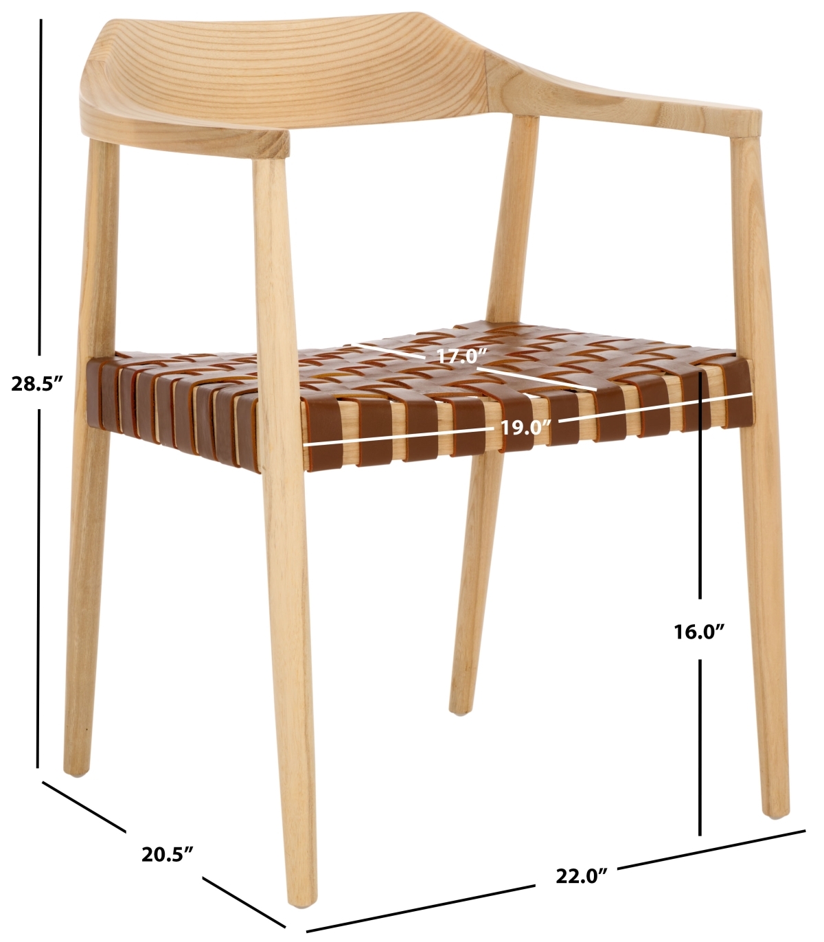 Amycus Accent Chair - Light Honey / Natural - Safavieh - Image 9