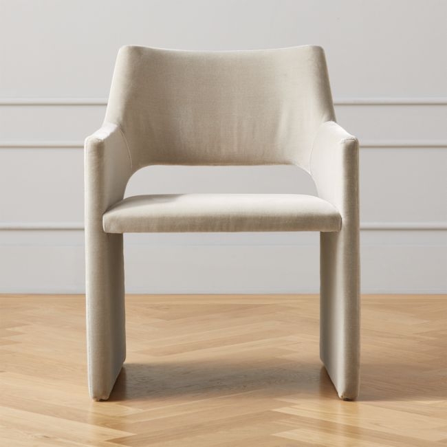 Foley Faux Mohair Grey Dining Armchair Set of 4 - Image 0