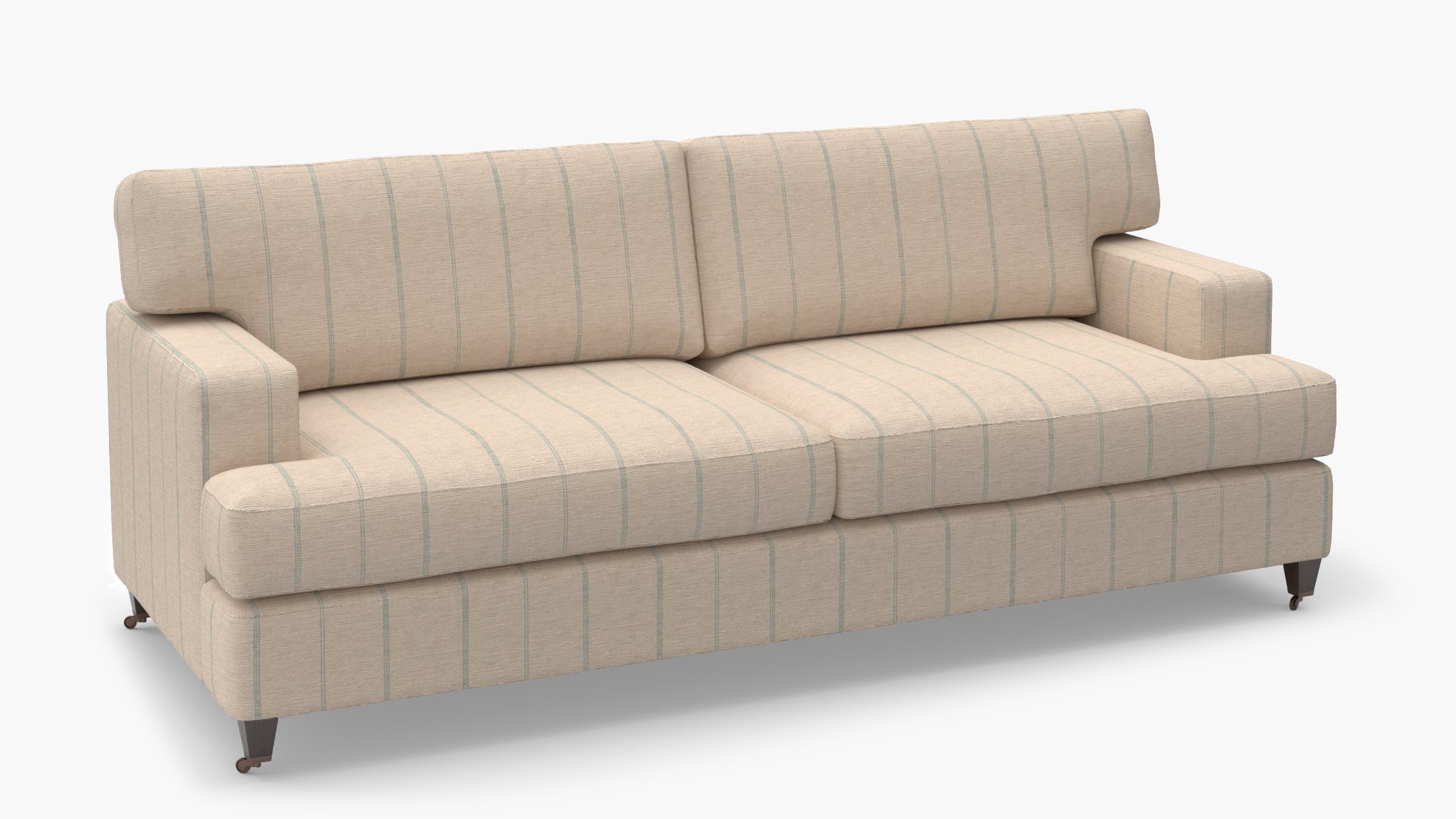 Classic Sofa, Sky Felix, Espresso with Antique Brass Caster - Image 1