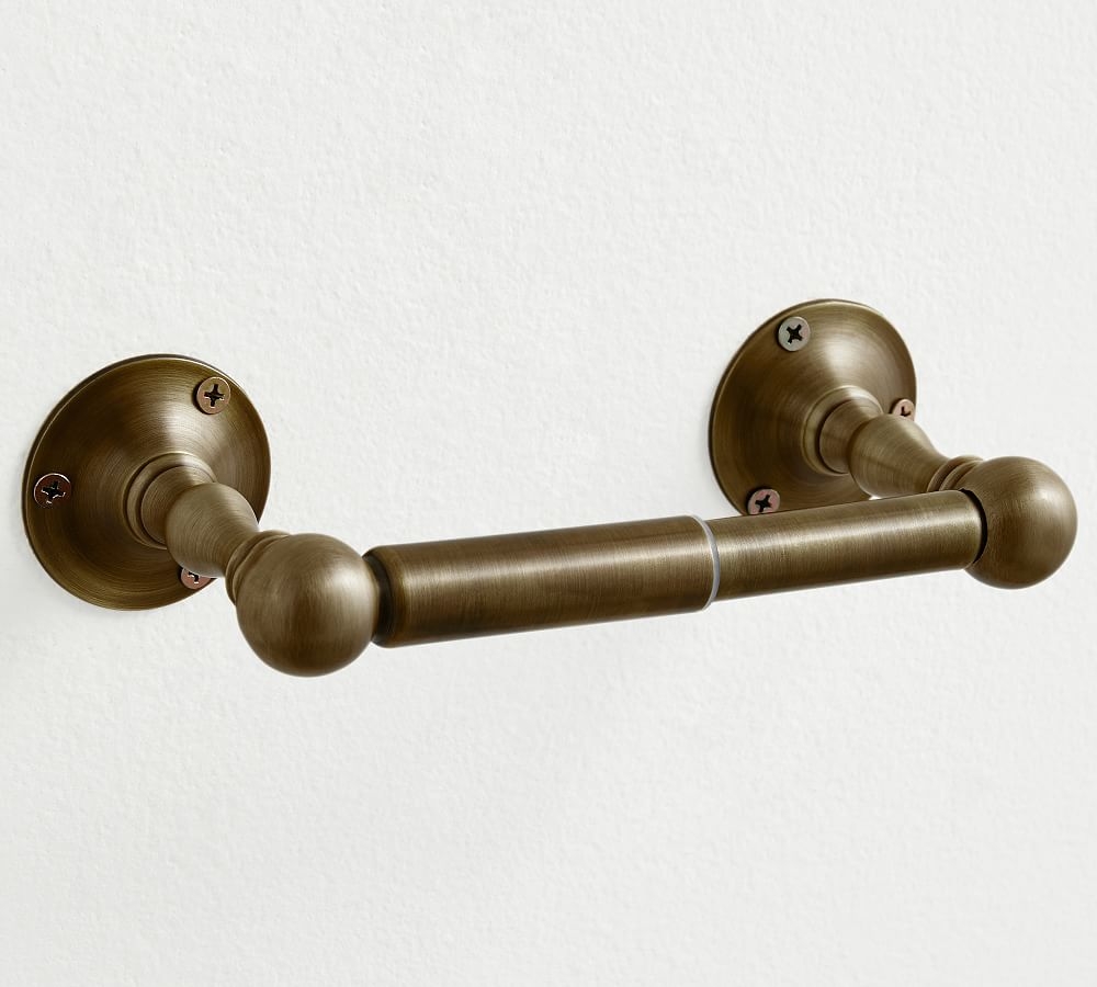 Sussex Toilet Paper Holder, Tumbled Brass - Image 0
