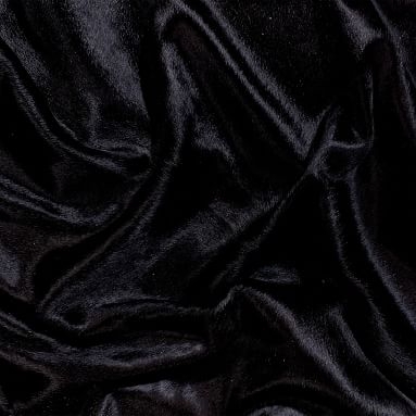 (DISCONTINUED) Solid Black Cowhide Rug, Black, 5' x 7' - Image 1