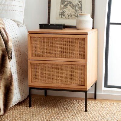 Hei 2 Drawer Rattan Nightstand - Image 1