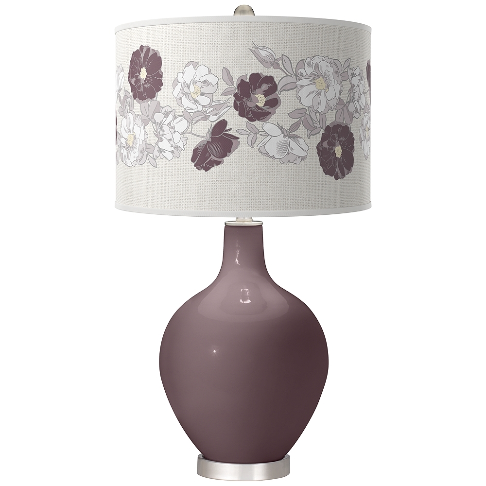 Poetry Plum Rose Bouquet Ovo Table Lamp - Image 0