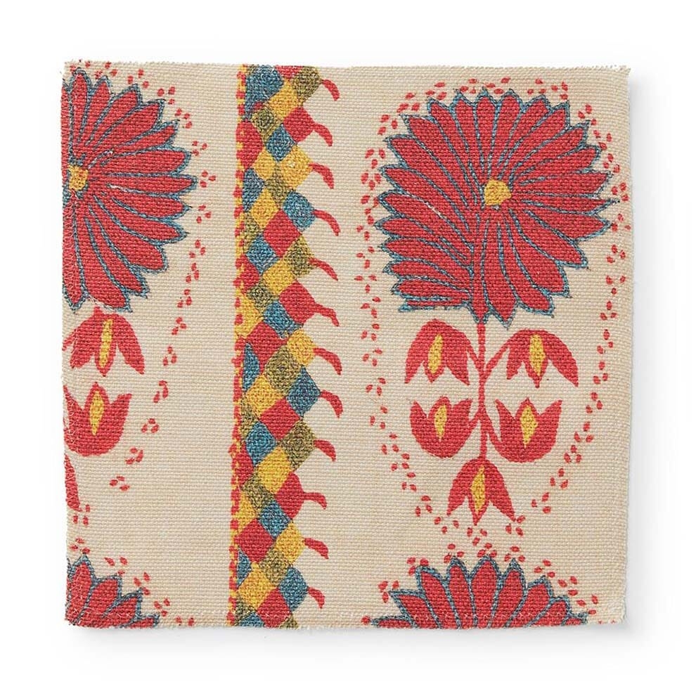 Fuchsia Daisy Suzani Rod Pocket Curtain by St. Frank | Pink | 84" Panel | Cotton - Image 1