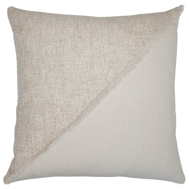 Square Feathers California Throw Pillow Color: Natural, Size: 22" x 22" - Image 0