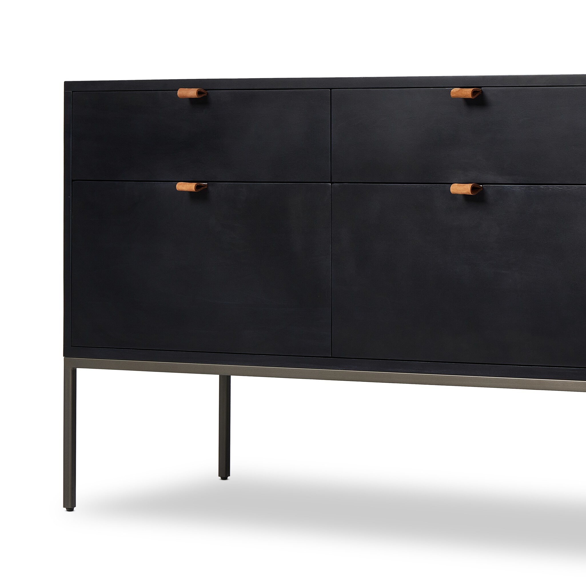 Trey Modular Wide Filing Cabinet - Black Wash Poplar - Image 2