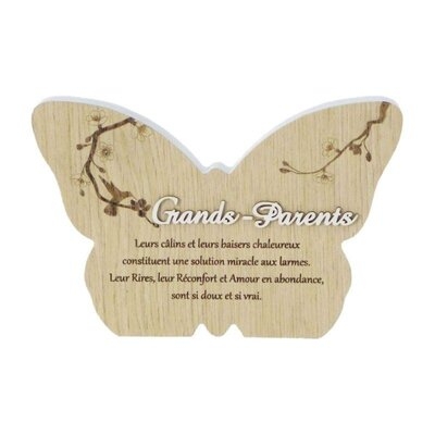 Grands-Parents Butterfly Shaped Block Sign - Image 0