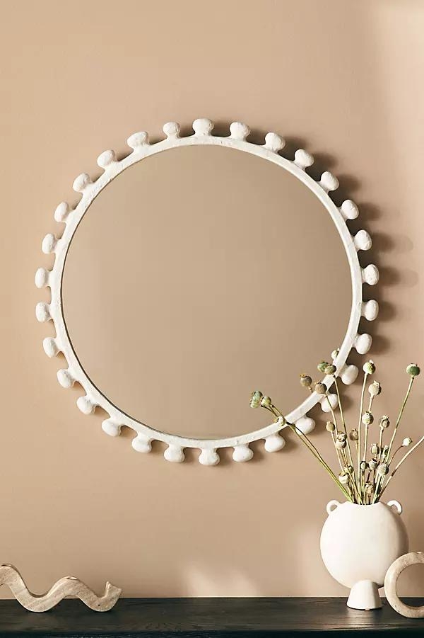 Sanya Metal Matte White Mirror - Image 0