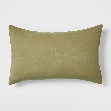 Belgian Flax Linen Solid King/Cal. King Sham, Camo Olive - Image 0
