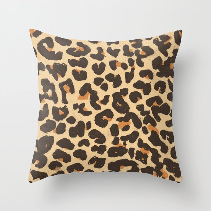 Just Leopard Throw Pillow by Florent Bodart / Speakerine - Cover (20" x 20") With Pillow Insert - Outdoor Pillow - Image 0