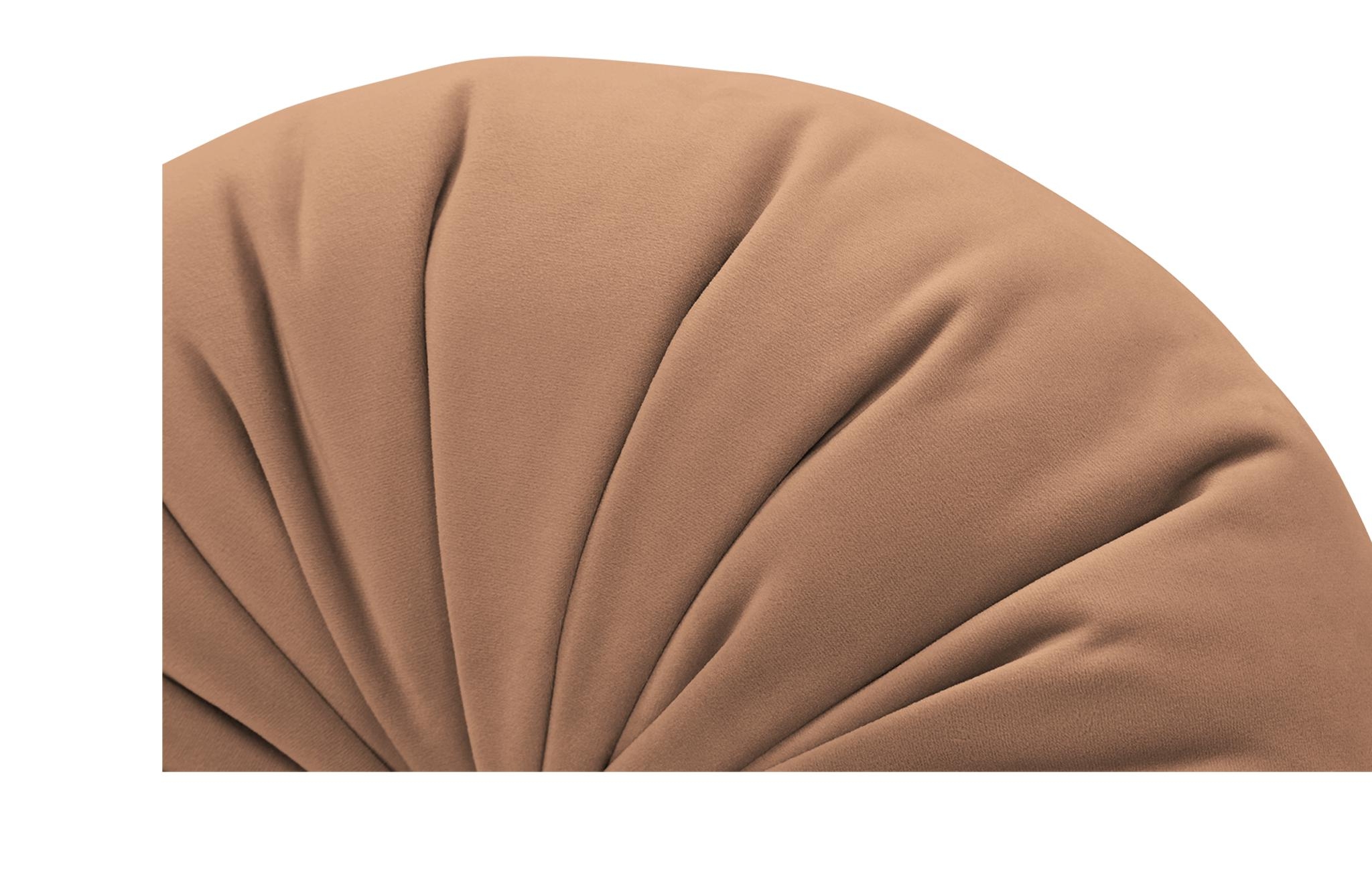 Pink Minka Mid Century Modern Pleated Round Pillow - Royale Blush - Image 1