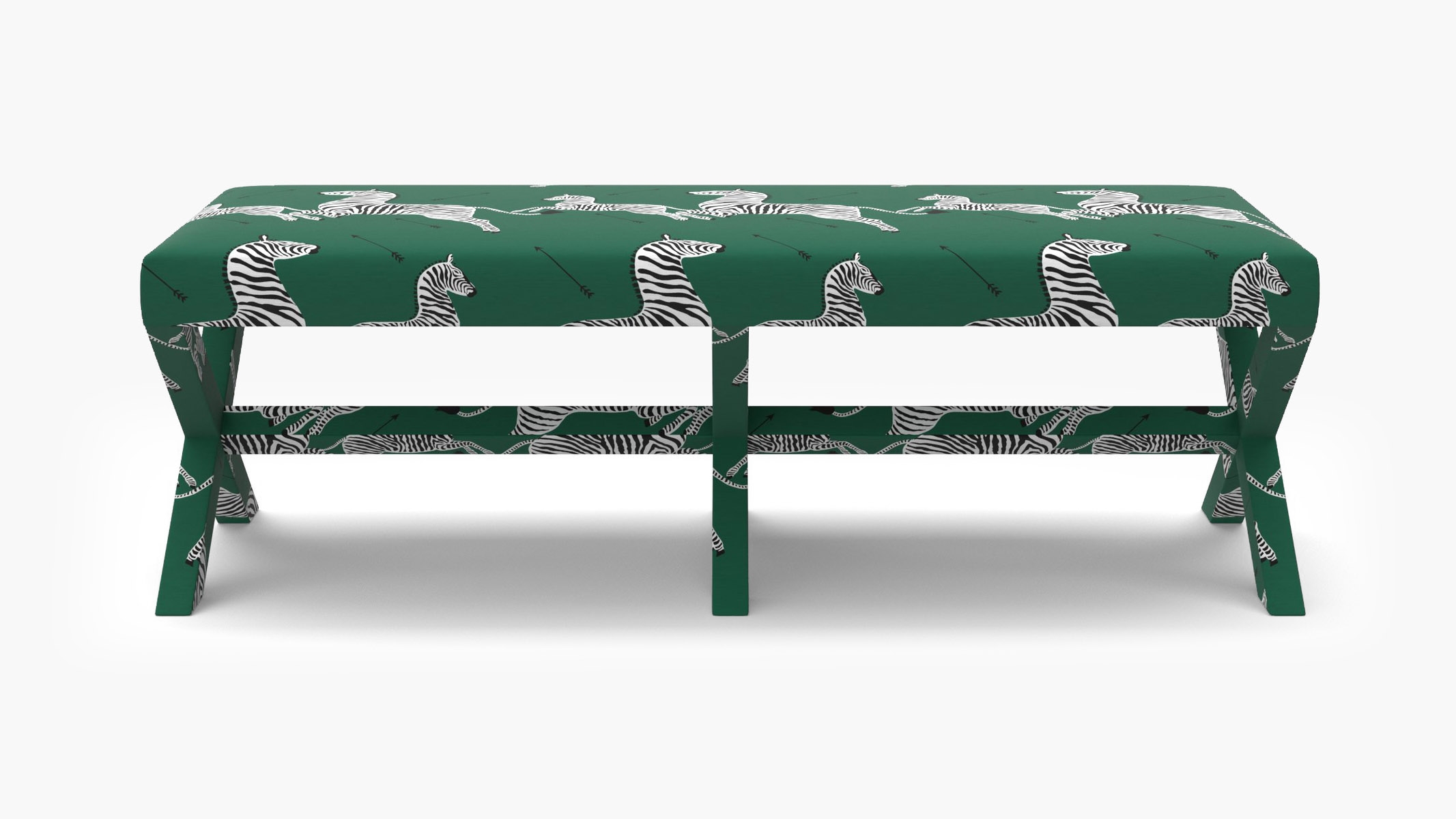 Double X Bench, Emerald Zebra - Image 0