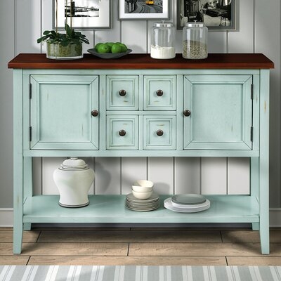 Trexm Cambridge Series Buffet Sideboard Console Table With Bottom Shelf (lime White) - Image 0