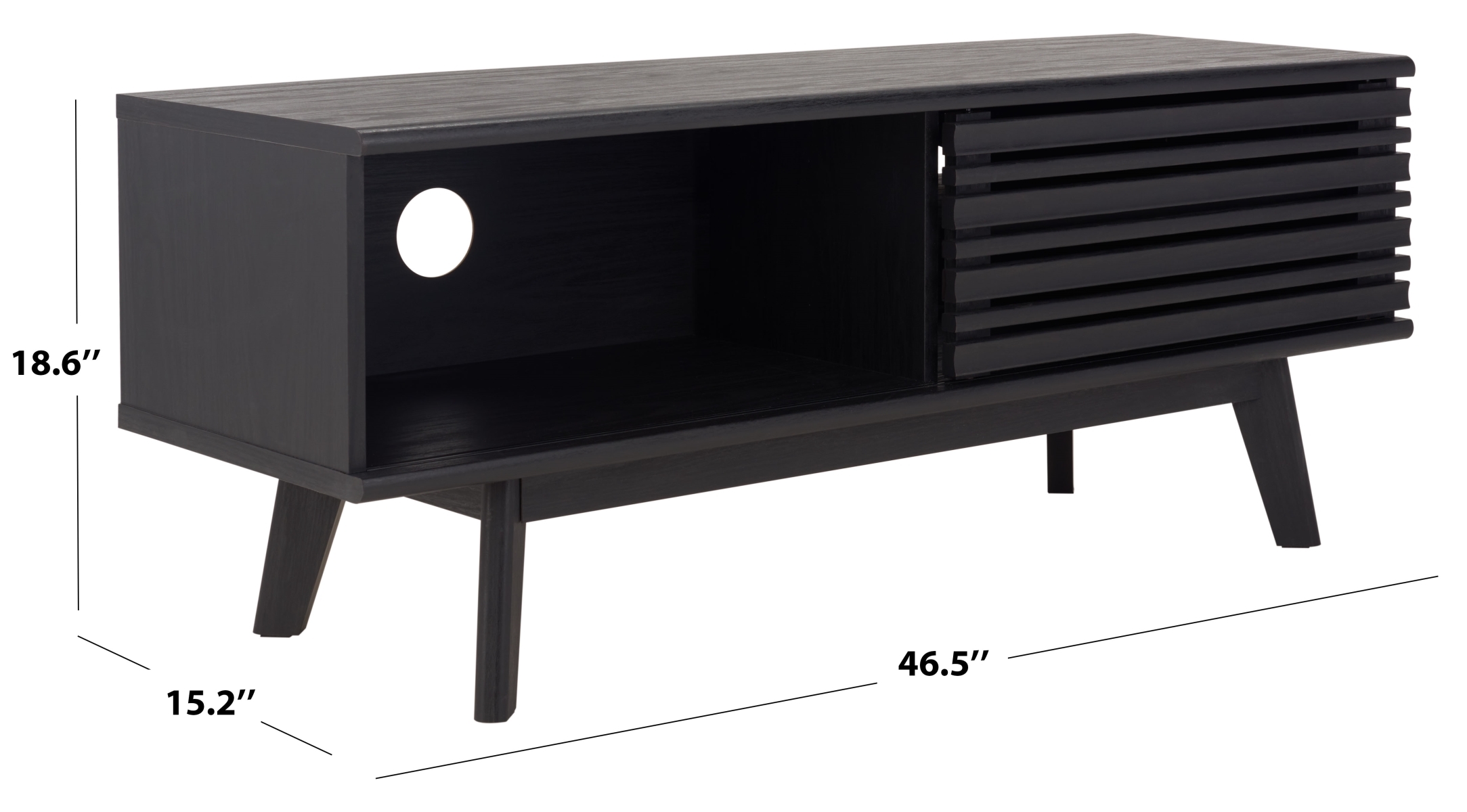 Aurelio 1 Shelf Media Stand - Black - Safavieh - Image 9