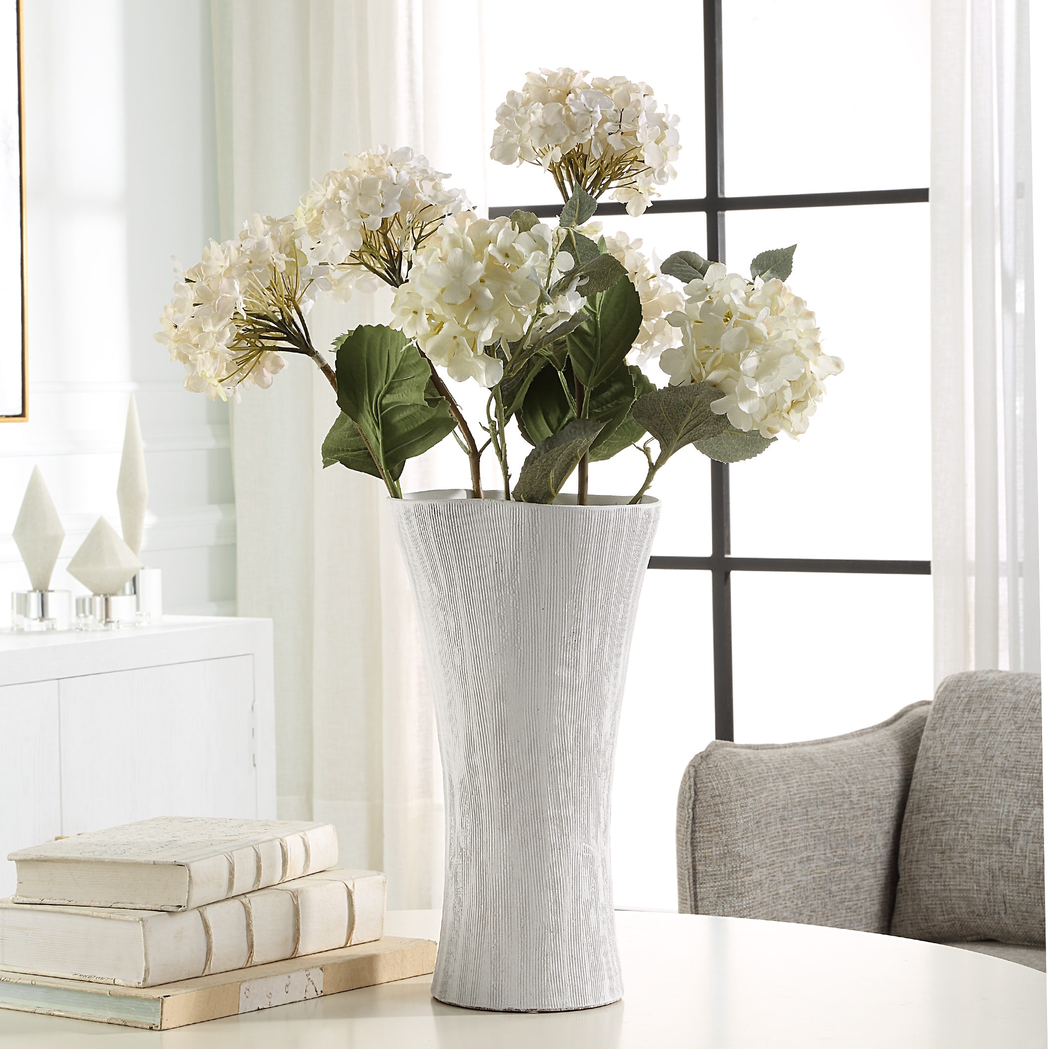 Floreana Tall White Vase - Image 2