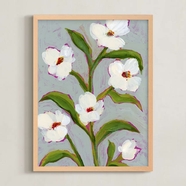 Floral Abstract In Icy Blue Limited Edition Fine Art Print 2 - Image 0