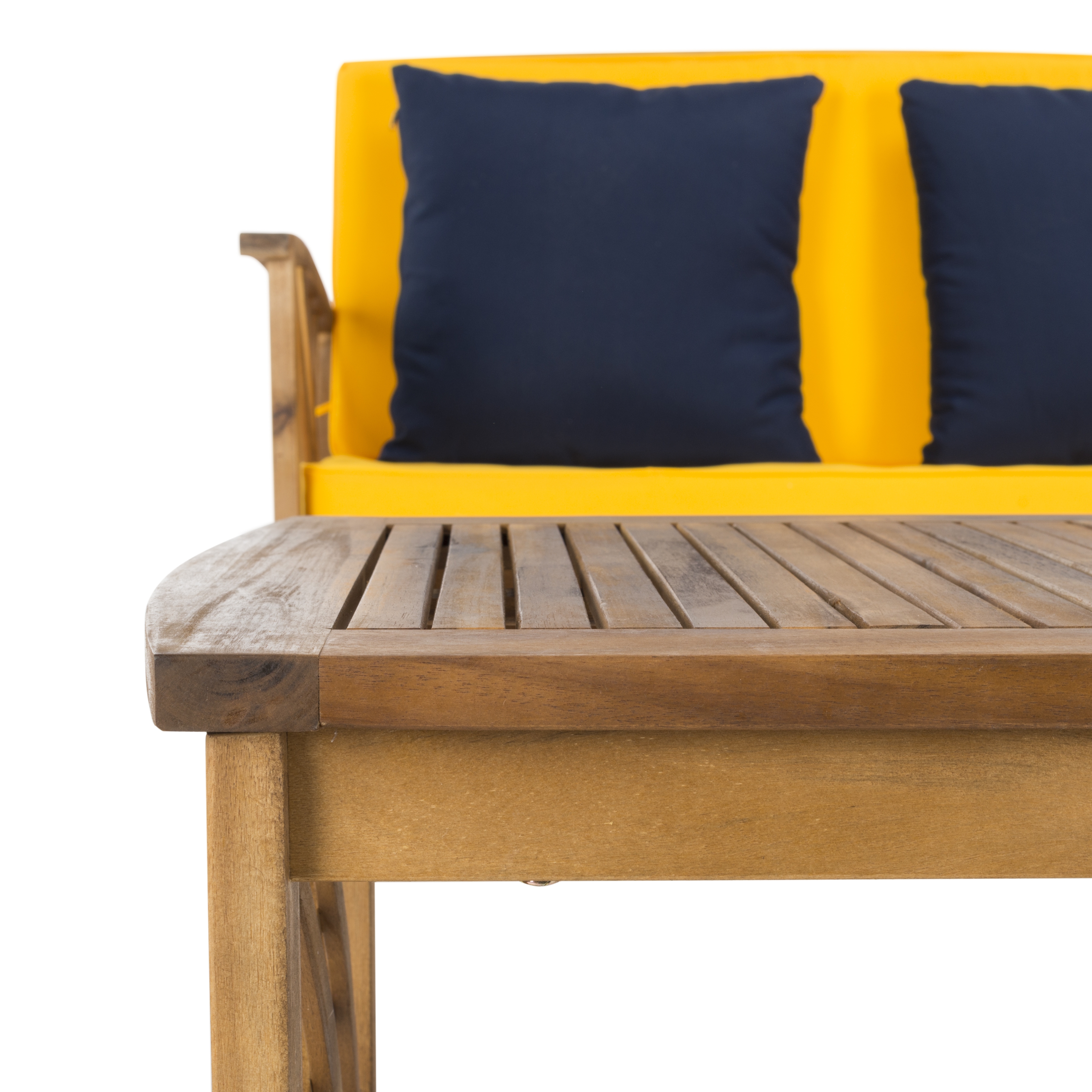 Fontana 4 Piece Outdoor Set - Natural Look/Yellow - Safavieh - Image 5