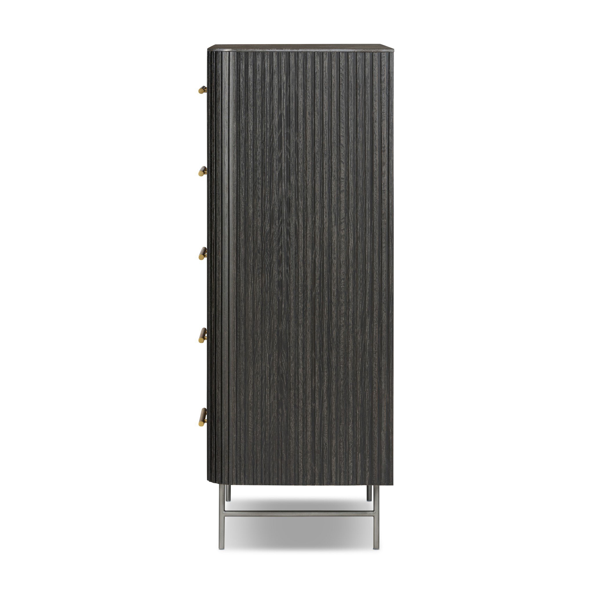 Fletcher 5 Drawer Dresser - Distressed Black - Image 3