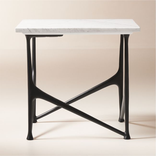 Aerolit White Marble Side Table by Bill Curry - Image 0