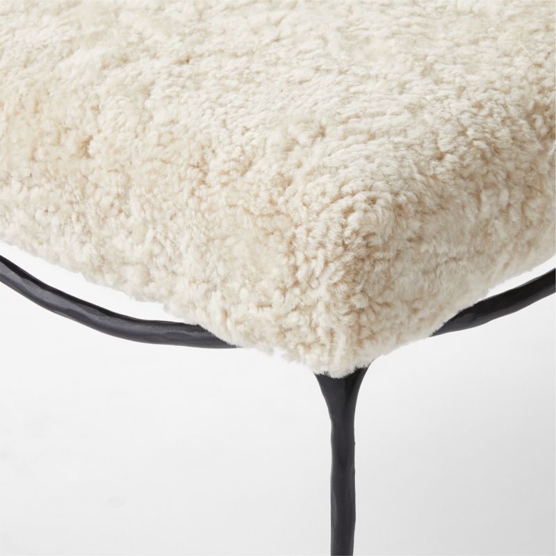 Journey Cream Shearling Stool - Image 3