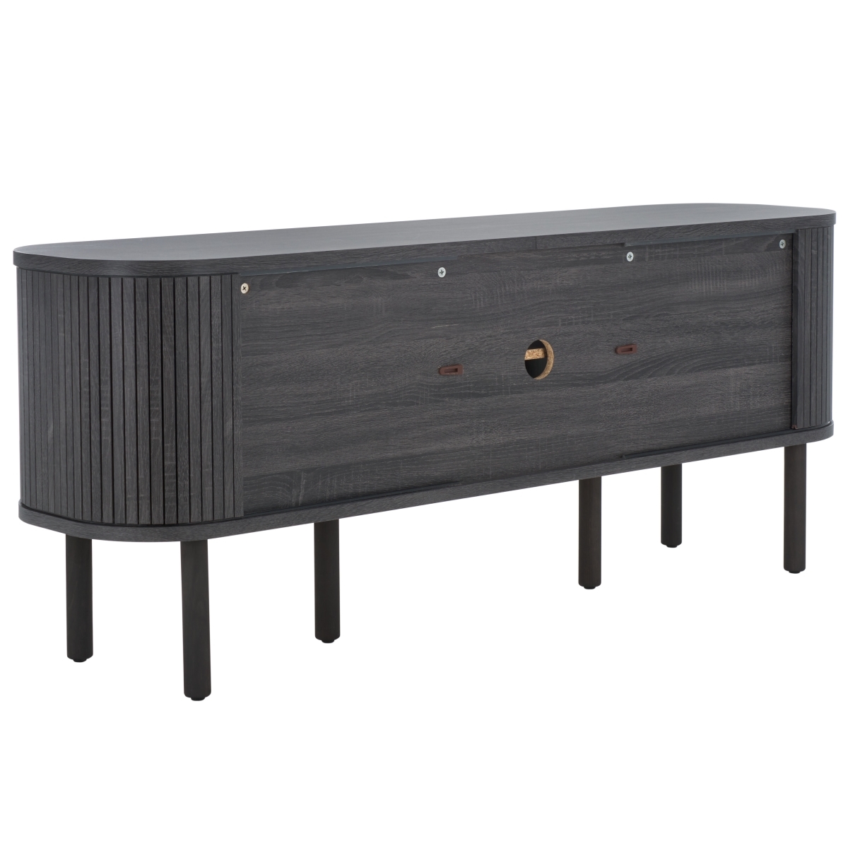 Tealla Media Stand - Distressed Black / Gold - Safavieh - Image 8