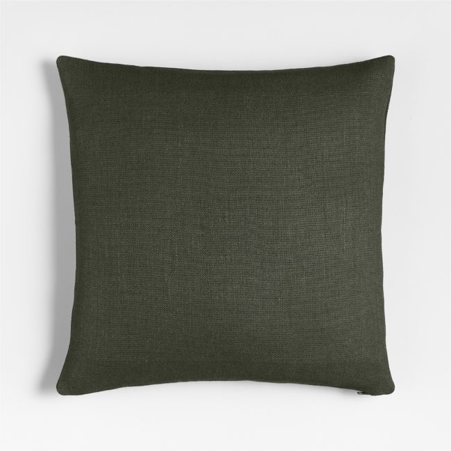Relaxed Linen Layering 20"x20" Burnt Green Throw Pillow Cover - Image 0