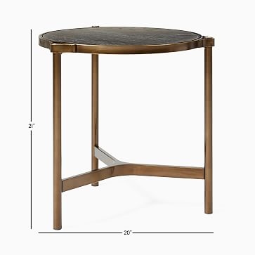 Mateo Collection Cerused Black Oil Rubbed Bronze 20 Inch Side Table - Image 1