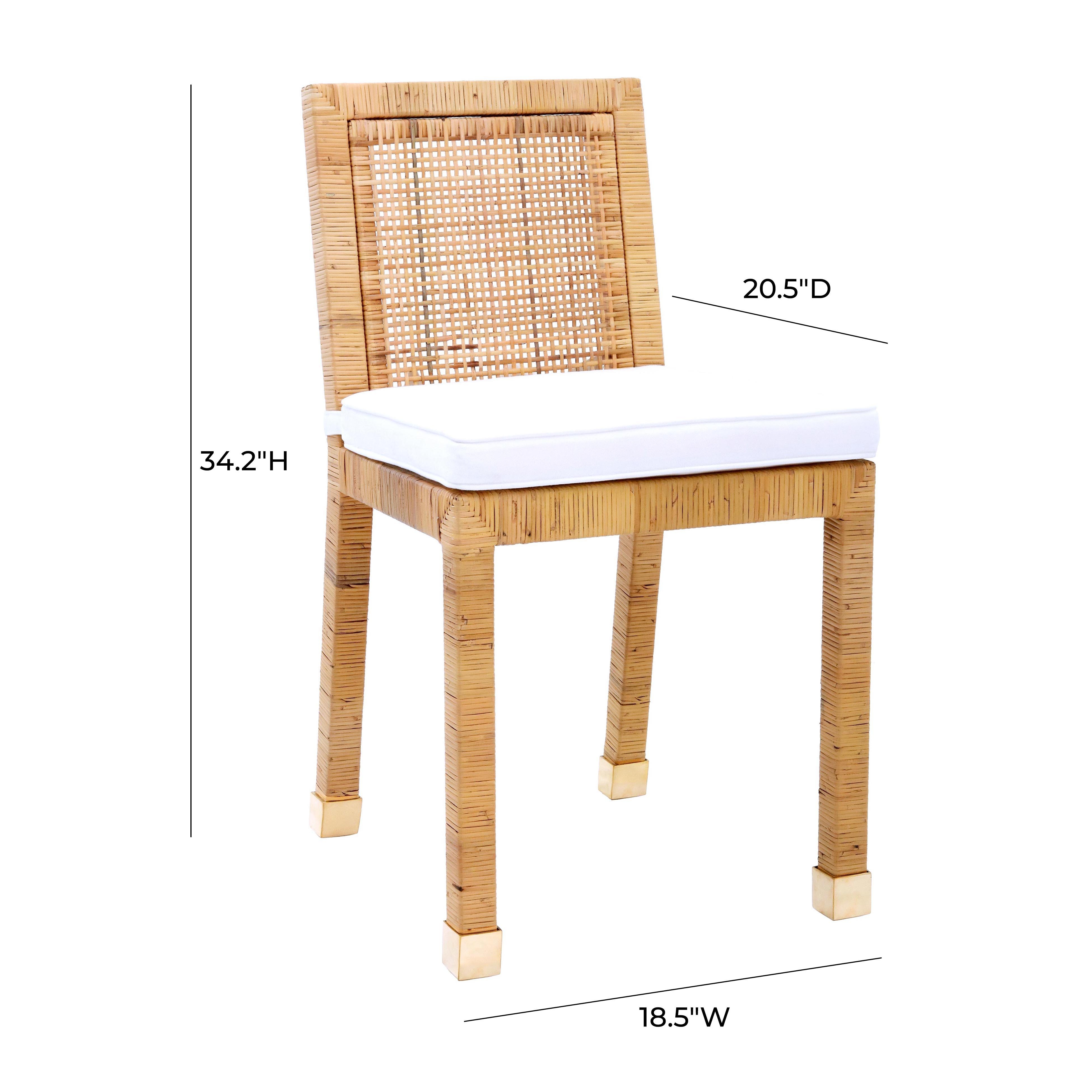 Amara Rattan Performance Fabric Dining Chair - Image 6