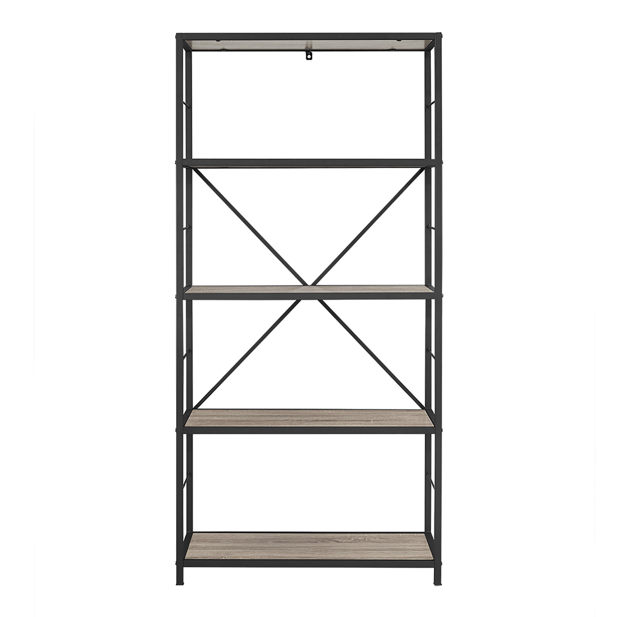 63" Rustic Industrial Bookcase - Driftwood - Image 1