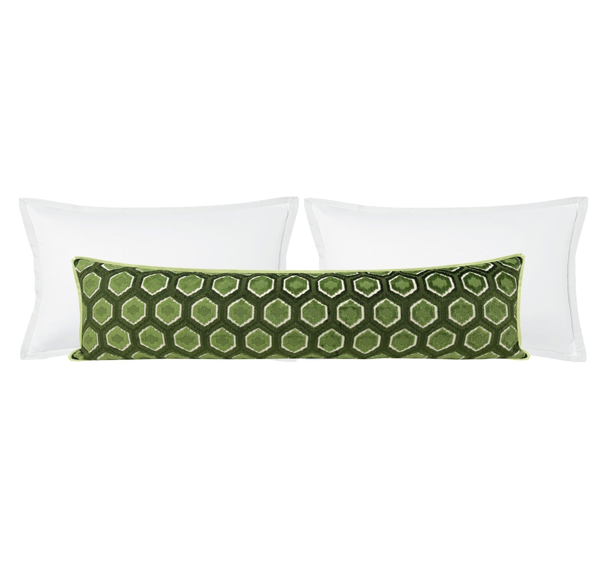 THE XL LUMBAR :: MIA CUT VELVET // OLIVE | LDC - XL LUMBAR 14" X 48" / BUTTERFLY FLANGE / Celadon - Image 0
