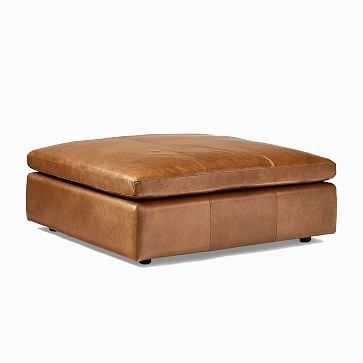 Harmony Modular Ottoman, Down, Sierra Leather, Fog, Concealed Supports - Image 1