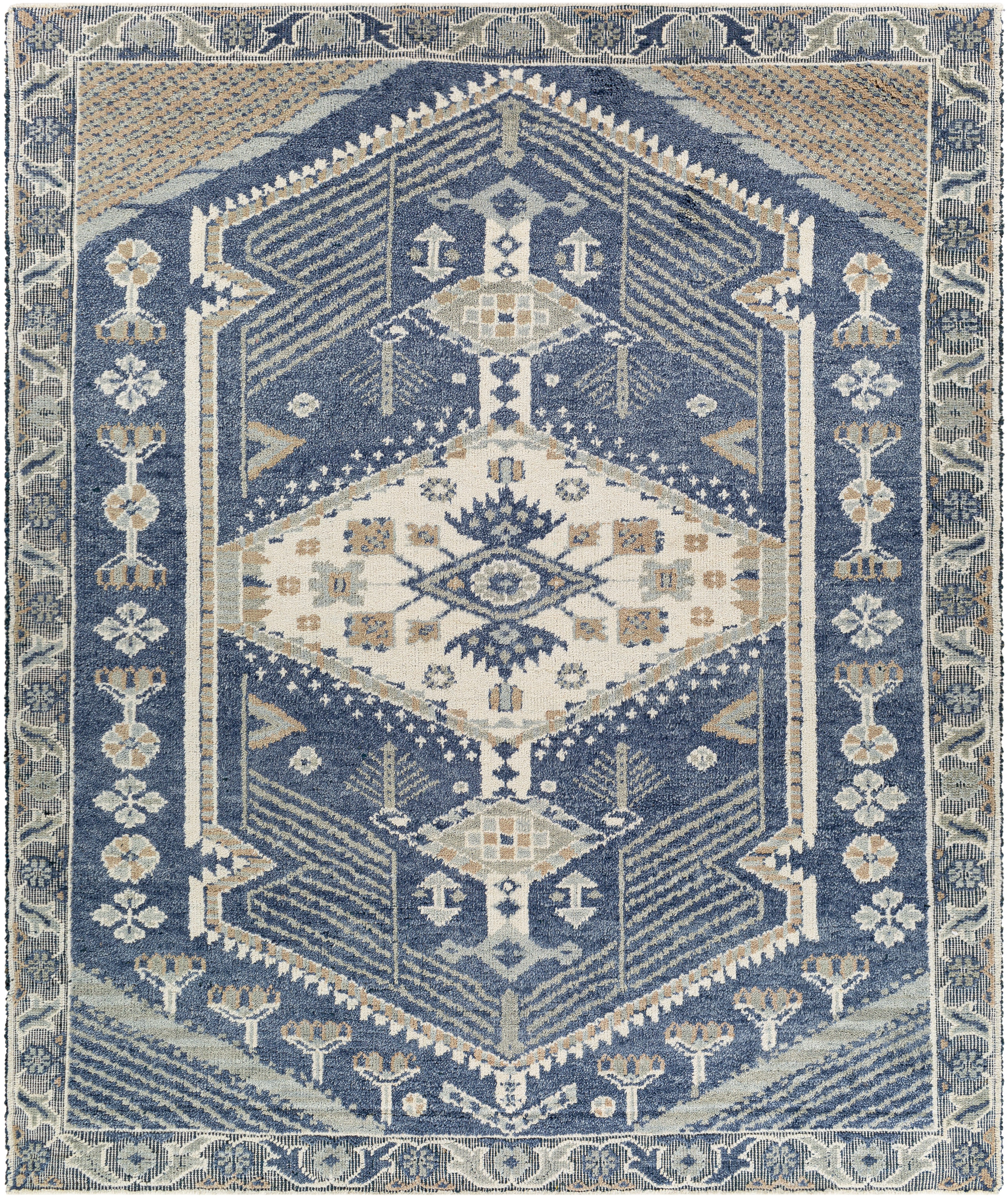 St Moritz Blue Indoor 8'10" x 12' Handmade Rug - Image 0
