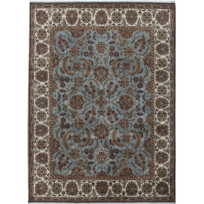 One-of-a-Kind Trinity Hand-Knotted Brown/Blue 9'1" x 12'5" Wool Area Rug - Image 0