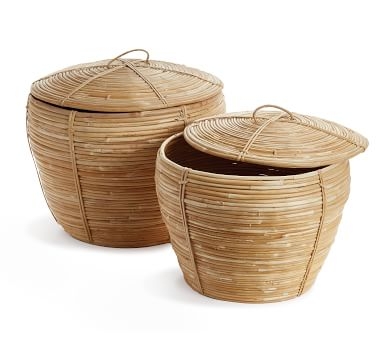 Cane Rattan Basket Set of 3, Rectangle - Image 5