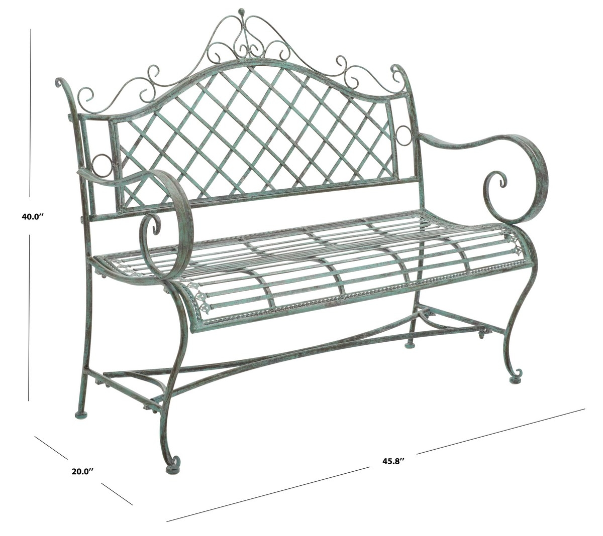 Abner Bench - Antique Dark Green - Safavieh - Image 7