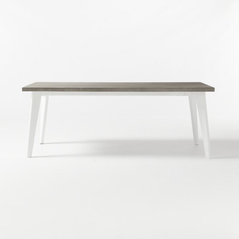 Harper White Dining Table with Concrete Top - Image 1