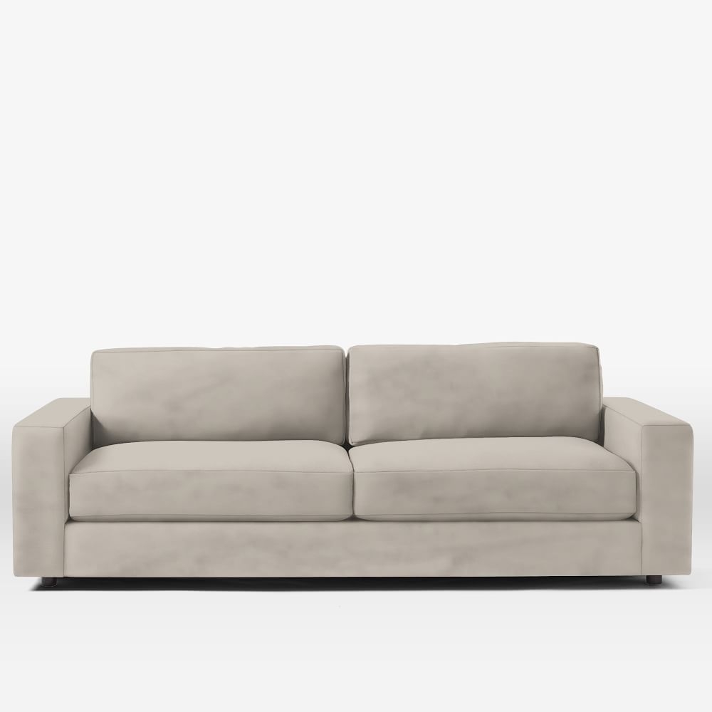 Urban 84.5" Sofa, Down Blend, Performance Velvet, Silver, Concealed Supports - Image 0
