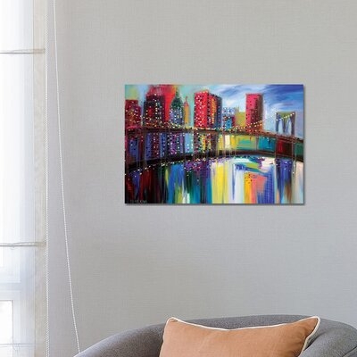Brooklyn Bridge by Ekaterina Ermilkina - Wrapped Canvas Painting Print - Image 0