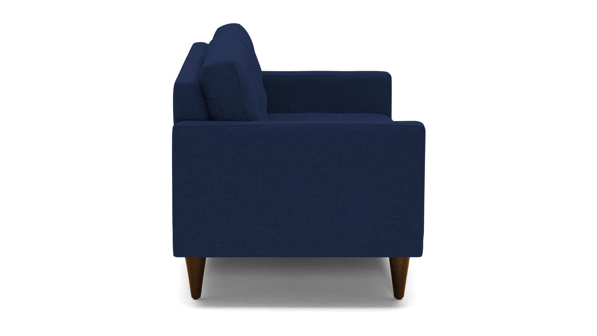 Blue Eliot Mid Century Modern Apartment Sofa - Royale Cobalt - Mocha - Image 2