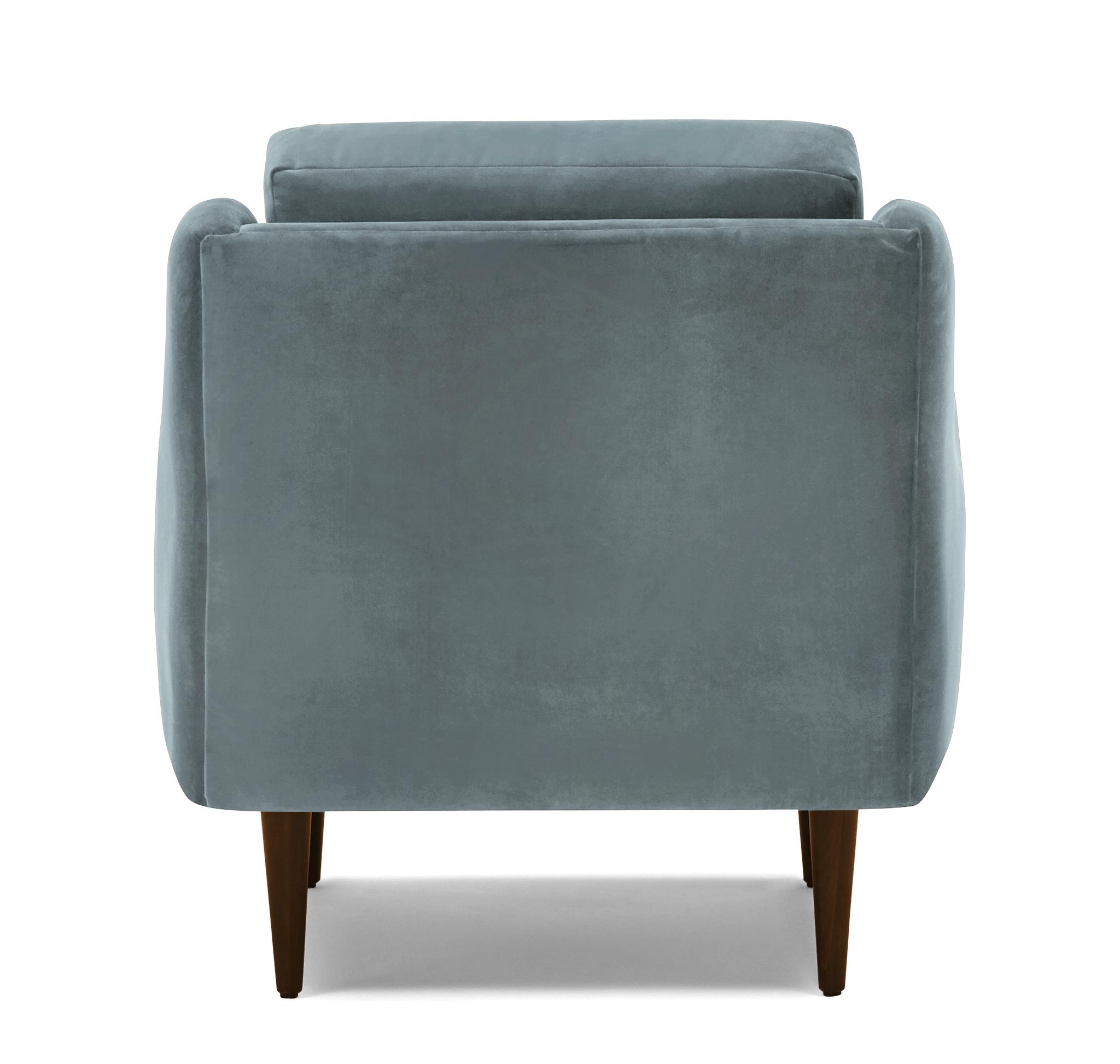 Blue Bell Mid Century Modern Chair - Plush Mist - Mocha - Image 4