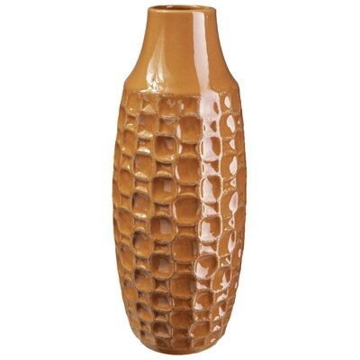 Orange 12" Ceramic Table Vase - Image 0