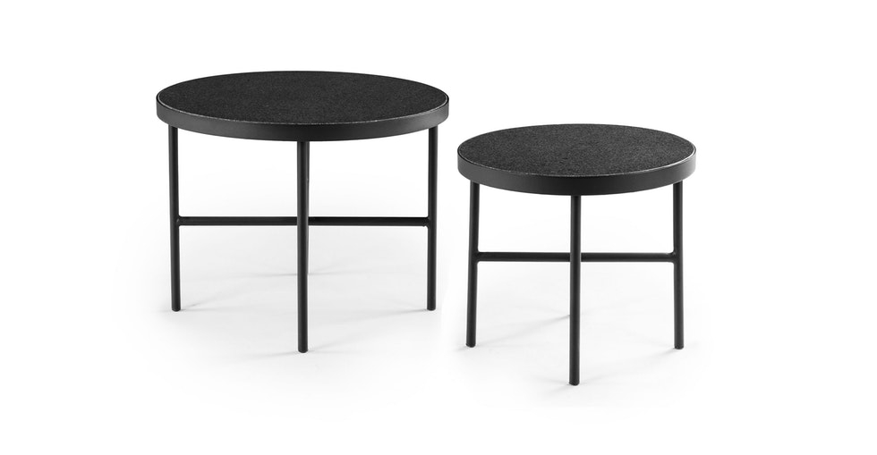 Gera Outdoor Side Table Set - Black Granite - Image 0