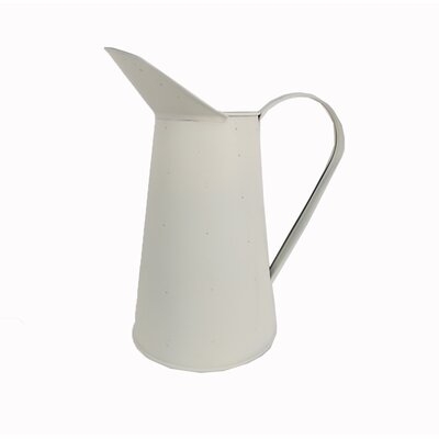 Cayman Off White 11" Galvanized Tin Table Vase - Image 0