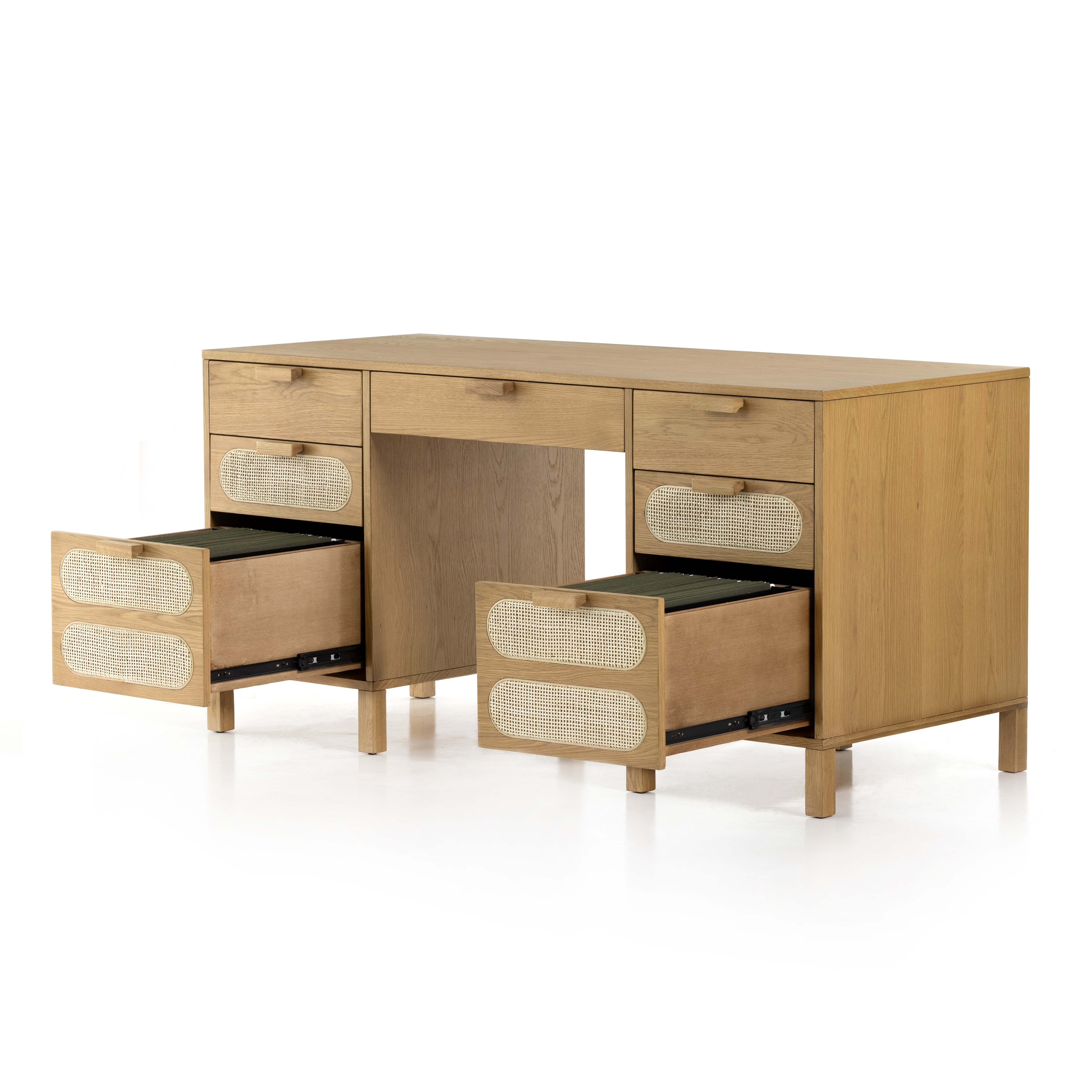 Allegra Executive Desk-Honey Oak Veneer - Image 3