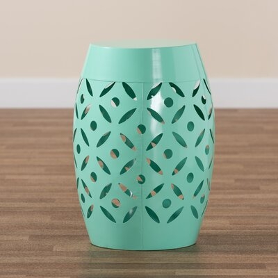 Sheetz Modern And Contemporary Aqua Finished Metal Outdoor Side Table - Image 0
