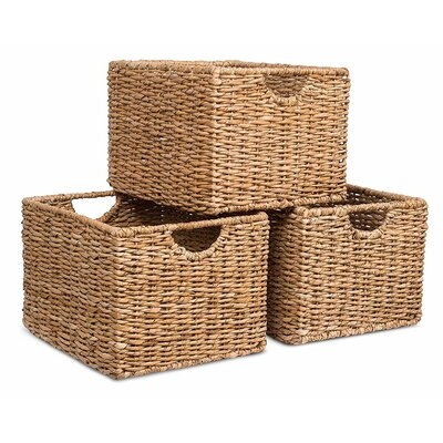 Storage Shelf Organizer Wicker Basket Set - Image 0