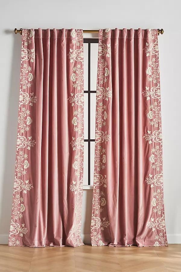 Harlowe Embroidered Velvet Curtain - Image 0