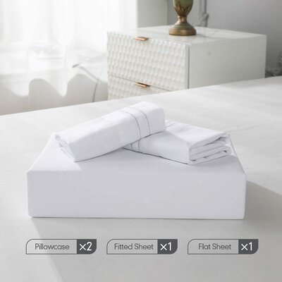Queen Bed Sheets Set - 4 Piece Ultra Soft Washed Microfiber 18-Inch Deep Pocket Sheets For Queen Size Bed With Fitted Sheet, Flat Sheet, 2 Pillow Cases(White, Queen) - Image 0