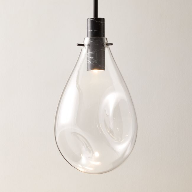 Calandra Glass And Black Marble Pendant Light Small - Image 0